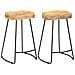 Sgabelli Da Bar Gavin 2 Pz In Legno Massello Di Mango - Foto miniatura 1