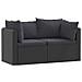 Set Divani Da Giardino 2 Pz Con Cuscini In Polyrattan Nero - Foto miniatura 1
