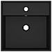 Lavabo Troppopieno Quadrato Nero Opaco 41x41cm Ceramica - Foto miniatura 3