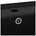 Lavabo Troppopieno Quadrato Nero Opaco 41x41cm Ceramica - Foto miniatura 5