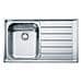 Lavello NEX611 DX 1 Vasca Gocciolatoio a Destra Dimensioni 86 x 51 cm Colore Inox Satinato Serie Neptune - Foto miniatura 1