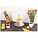 Patera In Porcellana Con Supporto In Legno Per Torte, Torte, Frutta - 2 Livelli - Foto miniatura 2