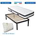 Kit Rete E Materasso Memory Malaga Singolo 80x190, Alto 25cm Sfoderabile Con Ioni D'argento, Rete Ortopedica E Cuscino Memory Incluso - Foto miniatura 1