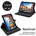 Custodia Per Tablet Compatibile Con Trekstor Surftab B10 (10.1 Zoll) In Nero - Coperchio Protettivo A 360 Gradi Fatto Di Finta Pelle Con Funzione Di Stand E Banda Elastica - Foto miniatura 2