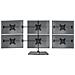 Dm756 Supporto Per 6 Monitor - Base In Acciaio Per Schermi Fino A 24"" - Altezza Regolabile - Guida In Alluminio Per Schermi Fino A 5 Kg - Inclinazione + / -15° - Rotazione Schermi 360° - Foto miniatura 1