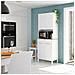 Armadio Multiuso Chandler, Mobile Ausiliario Da Cucina, Credenza A 4 Ante E 1 Cassetto Con Ripiani, Armadio Aperto, 72x40h186 Cm, Bianco E Rovere - Foto miniatura 1