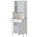 Armadio Multiuso Chandler, Mobile Ausiliario Da Cucina, Credenza A 4 Ante E 1 Cassetto Con Ripiani, Armadio Aperto, 72x40h186 Cm, Bianco E Rovere - Foto miniatura 3