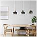 Lampadario Contemporaneo Oilella 3 Luci Acciaio Nero E Ottone Diffusore Nero - Foto miniatura 1