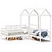 Set Dormeuse E Panca Con Tetto Bianco 90x200cm Massello Pino - Foto miniatura 1
