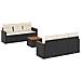 Set Divani da Giardino con Cuscini 7pz Nero Polyrattan - Foto miniatura 1