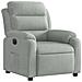 Poltrona Elettrica Reclinabile Grigio Chiaro In Vera Pelle - Foto miniatura 3