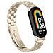 Cinturino In Acciaio Inossidabile Solido A Tre Perle Compatibile Con Xiaomi Mi Band 9, Colore Avorio, Design Elegante E Resistente Gold - Foto miniatura 1