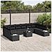 Set di divani da giardino 11 pezzi con cuscini beige in polyrattan - Foto miniatura 3
