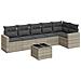 Set Divani da Giardino 7pz con Cuscini Grigio Chiaro Polyrattan - Foto miniatura 1