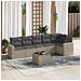 Set Divani da Giardino 7pz con Cuscini Grigio Chiaro Polyrattan - Foto miniatura 2