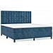 Letto a Molle con Materasso e LED Blu Scuro 180x200 cm - Foto miniatura 3