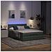 Pouf Letto con Materasso e LED Grigio Scuro 140x200 cm - Foto miniatura 3