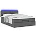 Pouf Letto con Materasso e LED Grigio Scuro 140x200 cm - Foto miniatura 6