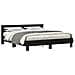 Telaio letto legno Rovere nero Legno massello 200 x 200 cm - Foto miniatura 1