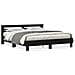 Telaio letto legno Rovere nero Legno massello 200 x 200 cm - Foto miniatura 3