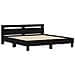 Telaio letto legno Rovere nero Legno massello 200 x 200 cm - Foto miniatura 5
