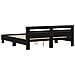Telaio letto legno Rovere nero Legno massello 200 x 200 cm - Foto miniatura 8
