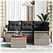 Set Divano da Giardino con cuscino 5 pcs Grigio 55 x 55 x 37 cm - Foto miniatura 3