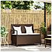 Panca Portaoggetti da Giardino con Cuscino Marrone Polyrattan - Foto miniatura 2