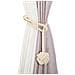 Fermacorda Per Tende In Corda Di Cotone Fatti A Mano Con Sfera - Set Di 2, Stile Nordico Beige - Foto miniatura 1