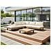 Set Di Divani Angolari Da Giardino 5 Posti Frazzano Legno Di Acacia Certificato Bianco Sporco - Foto miniatura 1