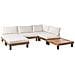 Set Di Divani Angolari Da Giardino 5 Posti Frazzano Legno Di Acacia Certificato Bianco Sporco - Foto miniatura 4