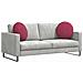 Cuscini per Seduta 2 pcs Rosso Vino Ø 40 x 13 cm Velluto - Foto miniatura 3