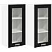 Armadio pensile Riga 2 pcs Rovere Nero 40 x 31 x 80 cm - Foto miniatura 1