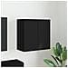 Mobile TV da parete Nero 59,5 x 31 x 60 cm Legno multistrato - Foto miniatura 2
