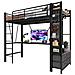 Letto Completo Con Scrivania, Led, Usb E Cassetti In Metallo E Mdf - Foto miniatura 1