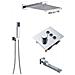Set miscelatore doccia, Blackswan, tipo M190, modello cromato, 3 vie, termostato e bocca mobile, misura 40 cm - Foto miniatura 3