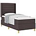 Letto a molle con materasso Marrone Scuro 100 x 200 cm Tessuto - Foto miniatura 1
