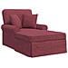 Chaise Longe con Gonna con cuscino 3 pcs Rosso Vino Tessuto - Foto miniatura 1