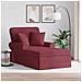 Chaise Longe con Gonna con cuscino 3 pcs Rosso Vino Tessuto - Foto miniatura 2