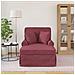 Chaise Longe con Gonna con cuscino 3 pcs Rosso Vino Tessuto - Foto miniatura 3