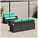 Set Divano da Giardino con cuscino 6 pcs Nero e Turchese - Foto miniatura 3