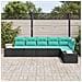Set Divano da Giardino 6 pz Nero e Turchese polyrattan - Foto miniatura 6