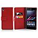Custodia Compatibile Con Sony Xperia Z1 In Rosso Cremisi - Coperchio Protettivo In Ecopelle Testurizzata E Tasca Per Carte Di Credito - Foto miniatura 1