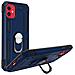 Cover Apple Iphone 11 Bi-materia Anello Magnetico Stand Blu - Foto miniatura 3