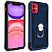 Cover Apple Iphone 11 Bi-materia Anello Magnetico Stand Blu - Foto miniatura 1