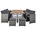 Set Da Pranzo Da Giardino 15 Pz E Cuscini Polyrattan Antracite - Foto miniatura 2