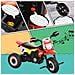 Triciclo Per Bambini Stile Moto A Pedali Con Luci E Suoni, 3 Ruote Larghe, Età 18-36 Mesi, 71x40x51cm, Rosso - Foto miniatura 6