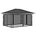 Gazebo con Zanzariera e Luci LED 4x3x2,73 m Antracite - Foto miniatura 2