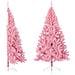 Albero di Natale Artificiale a Metà con Supporto Rosa 180cm PVC - Foto miniatura 1