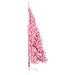 Albero di Natale Artificiale a Metà con Supporto Rosa 180cm PVC - Foto miniatura 4